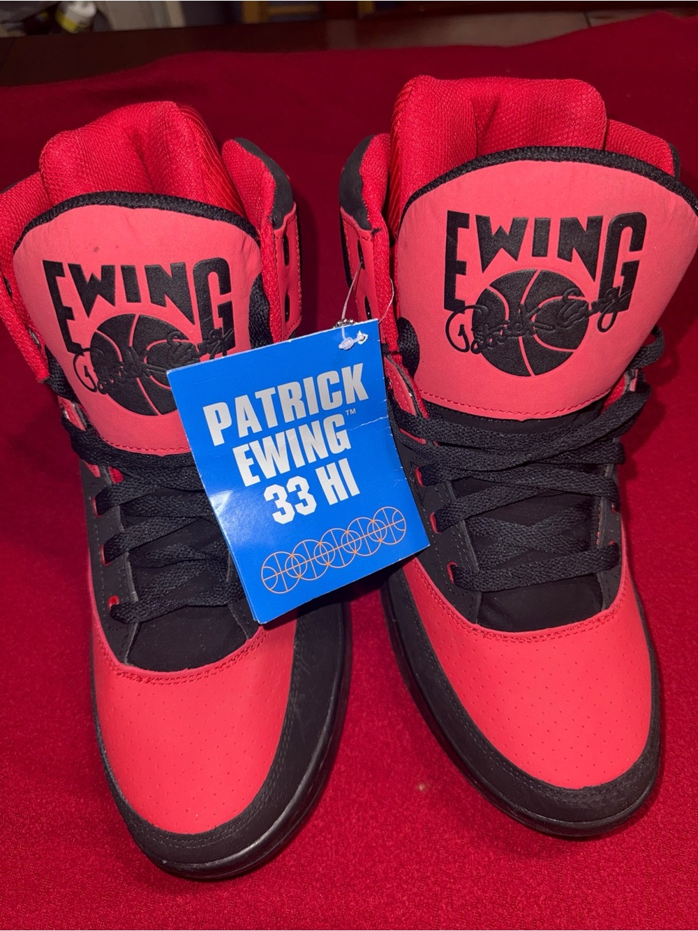 Ewing Athletics 33 Hi Red Black White Sneakers Men's 10.5 New No Box
